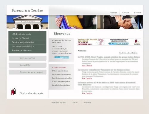 Site “Barreau des Avocats de Corrèze”